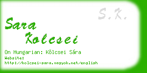 sara kolcsei business card